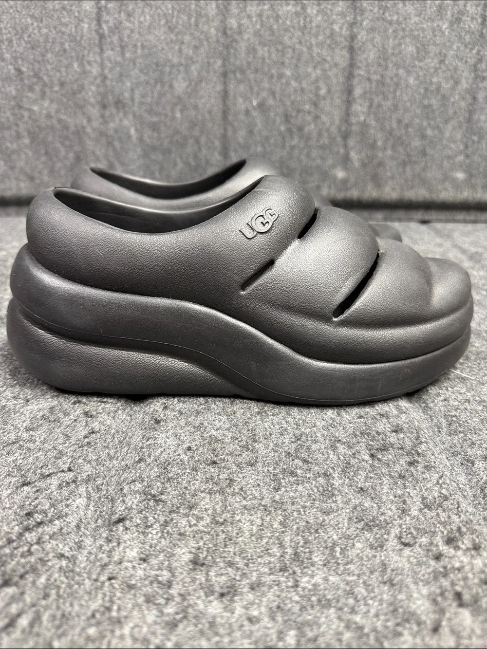 UGG Black Textured Insole Clog